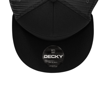 Custom Embroidered Decky 1133 - 7 Panel Trucker Flat Bill Snapback Hat