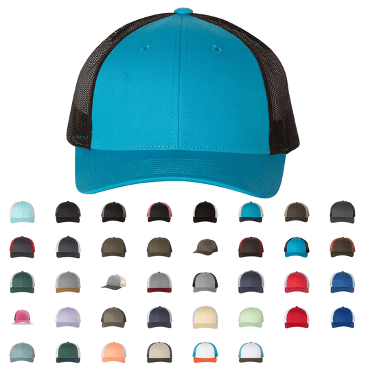 Richardson 115 Low Pro Trucker Cap, Snapback Hat - Blank - Star Hats & Embroidery