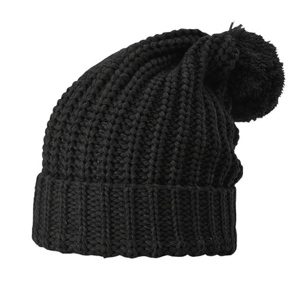 Richardson 143 Chunky Cable Knit Beanie with Cuff & Pom 143R - Blank