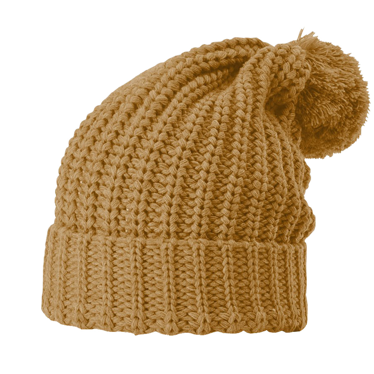 Richardson 143 Chunky Cable Knit Beanie with Cuff & Pom 143R - Blank