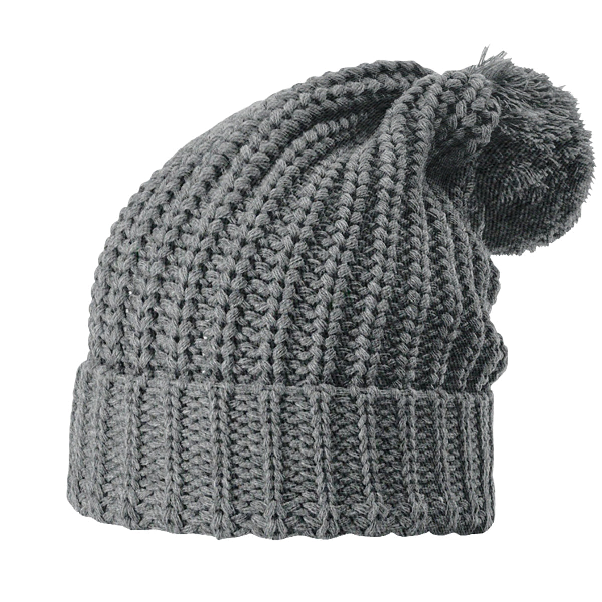 Richardson 143 Chunky Cable Knit Beanie with Cuff & Pom 143R - Blank