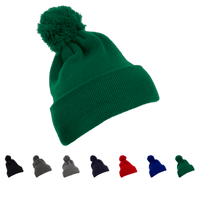 YP Classics 1501P Cuffed Pom Pom Knit Beanie, Knit Cap, Yupoong 1501P - Blank