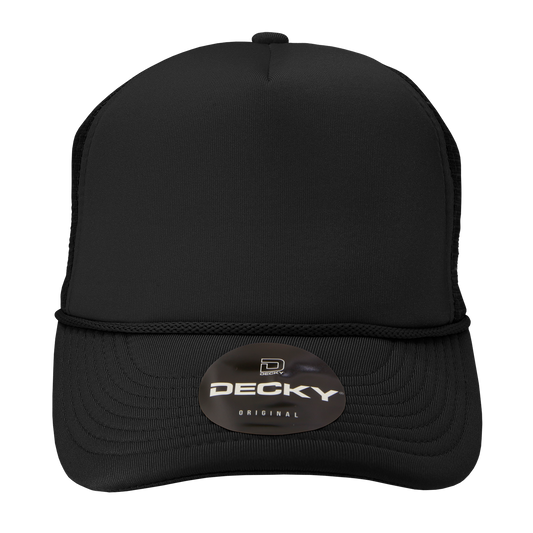 Custom Printed Decky 211 - 5 Panel Foam Trucker Cap, Mesh Back Hat