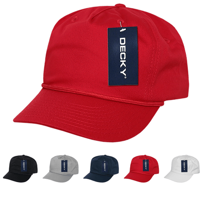 Custom Embroidered Decky 252 - Classic 5-Panel Golf Cap with Rope