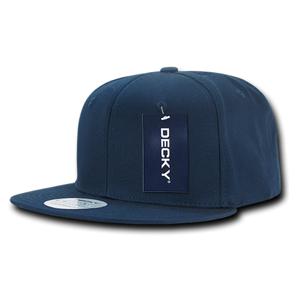 Custom Embroidered Decky 361 - Cotton Snapback Hat, Flat Bill Cap