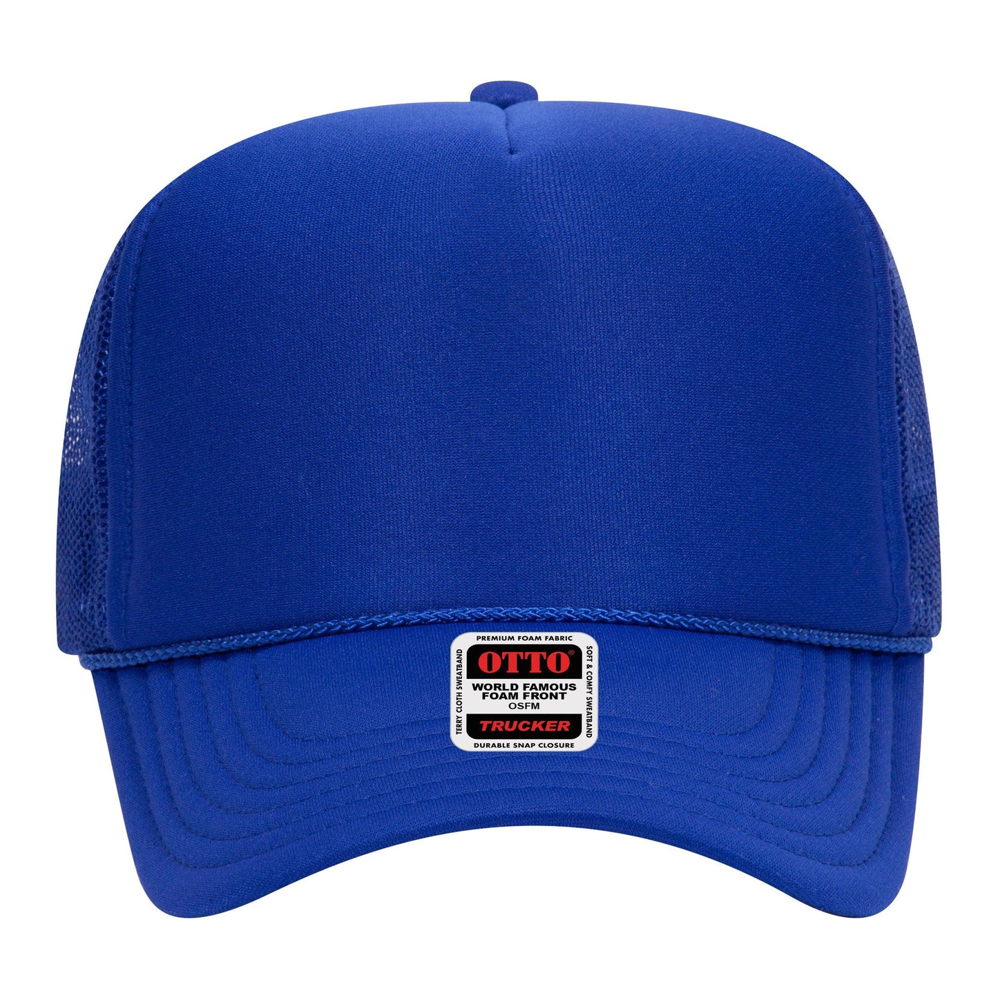 Otto 39-165 5 Panel High Crown Foam Trucker Hat Mesh Back Cap - Blank