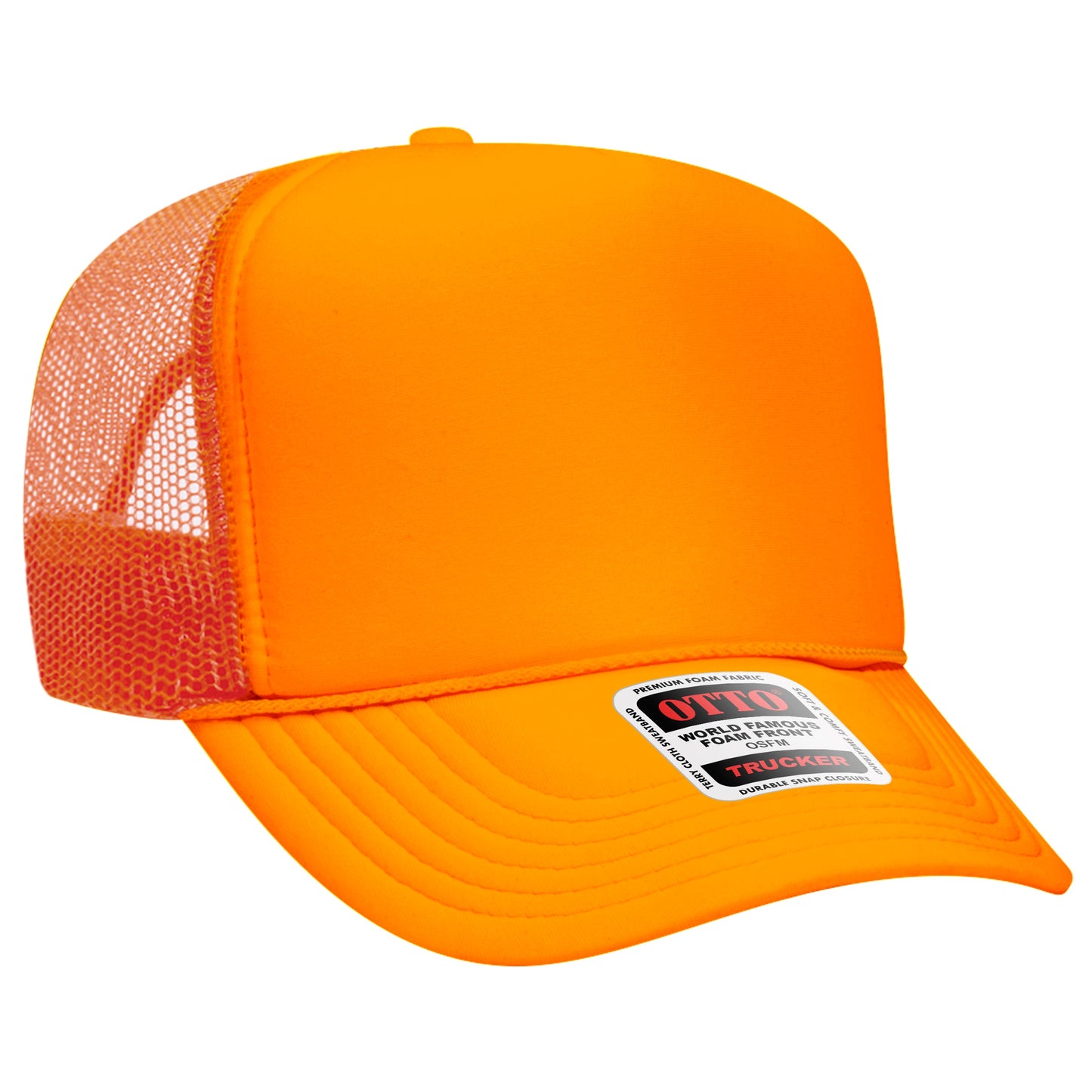 Otto 39-165 5 Panel High Crown Foam Trucker Hat Mesh Back Cap - Blank