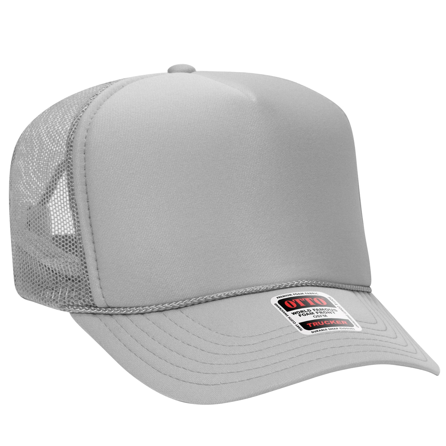 Otto 39-165 5 Panel High Crown Foam Trucker Hat Mesh Back Cap - Blank