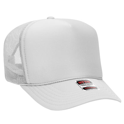 Otto 39-165 5 Panel High Crown Foam Trucker Hat Mesh Back Cap - Blank