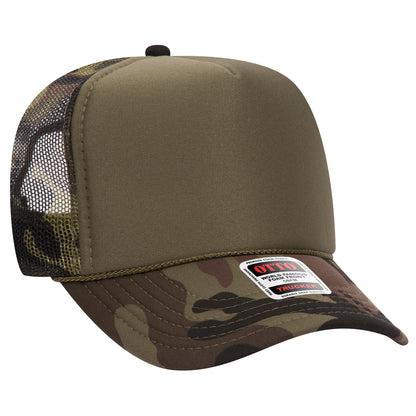 Otto 39-165 5 Panel High Crown Foam Trucker Hat Mesh Back Cap - Blank