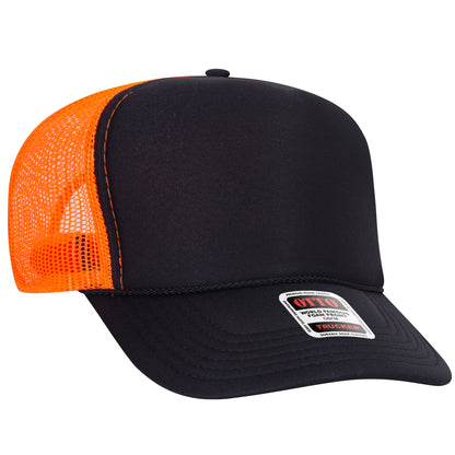 Otto 39-165 5 Panel High Crown Foam Trucker Hat Mesh Back Cap - Blank