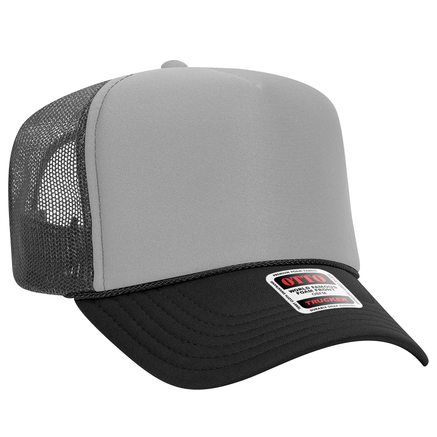 Otto 39-165 5 Panel High Crown Foam Trucker Hat Mesh Back Cap - Blank