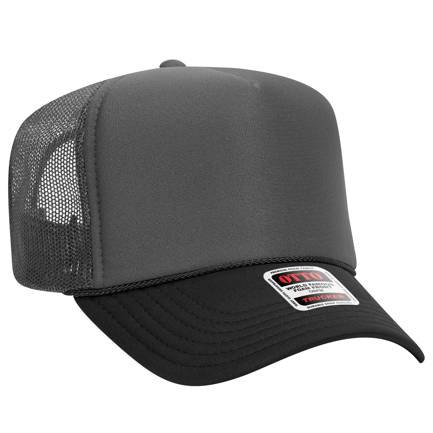 Otto 39-165 5 Panel High Crown Foam Trucker Hat Mesh Back Cap - Blank