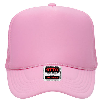 Otto 39-165 5 Panel High Crown Foam Trucker Hat Mesh Back Cap - Blank