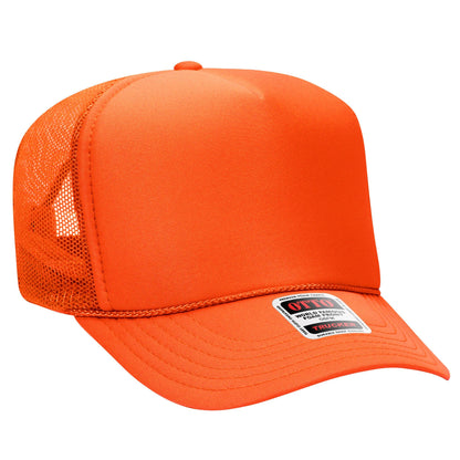 Otto 39-165 5 Panel High Crown Foam Trucker Hat Mesh Back Cap - Blank