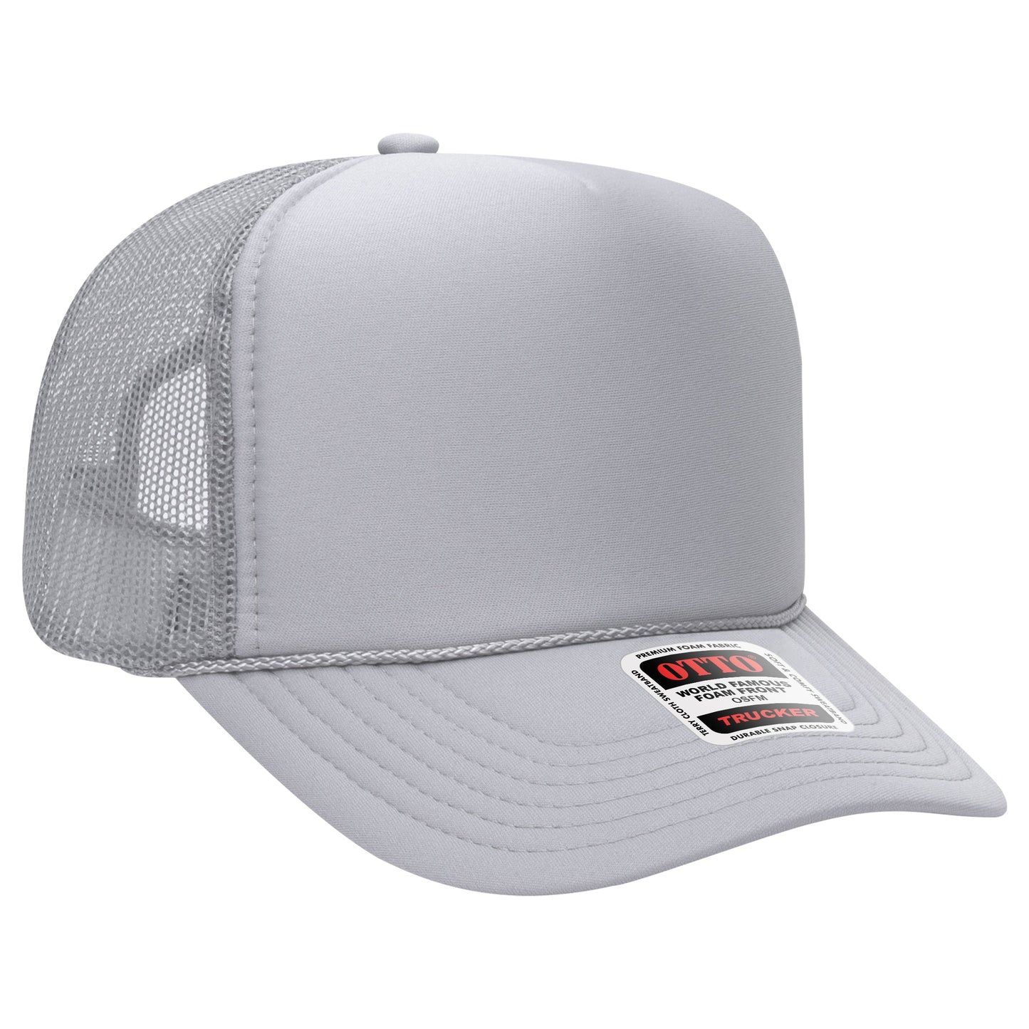 Otto 39-165 5 Panel High Crown Foam Trucker Hat Mesh Back Cap - Blank