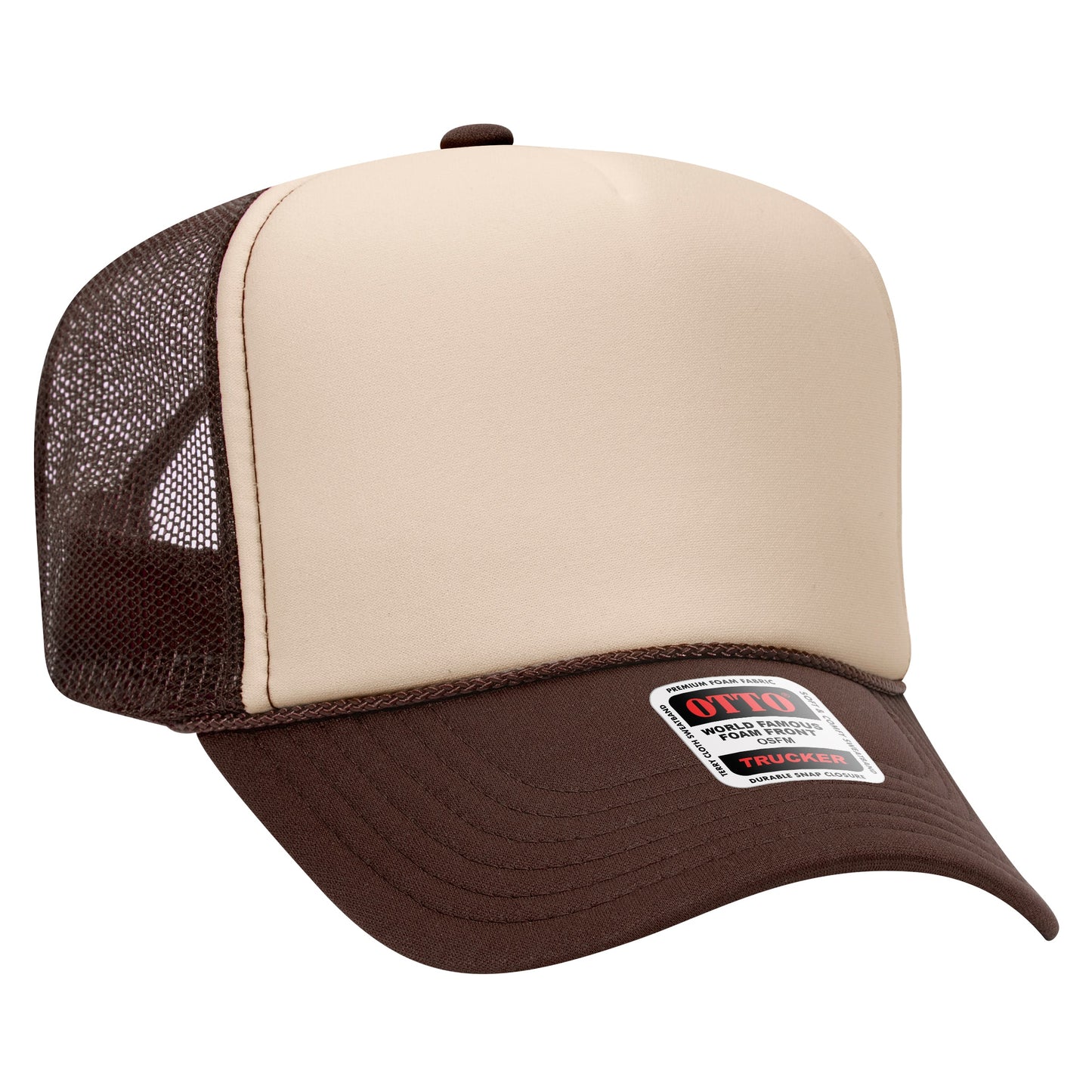 Otto 39-165 5 Panel High Crown Foam Trucker Hat Mesh Back Cap - Blank