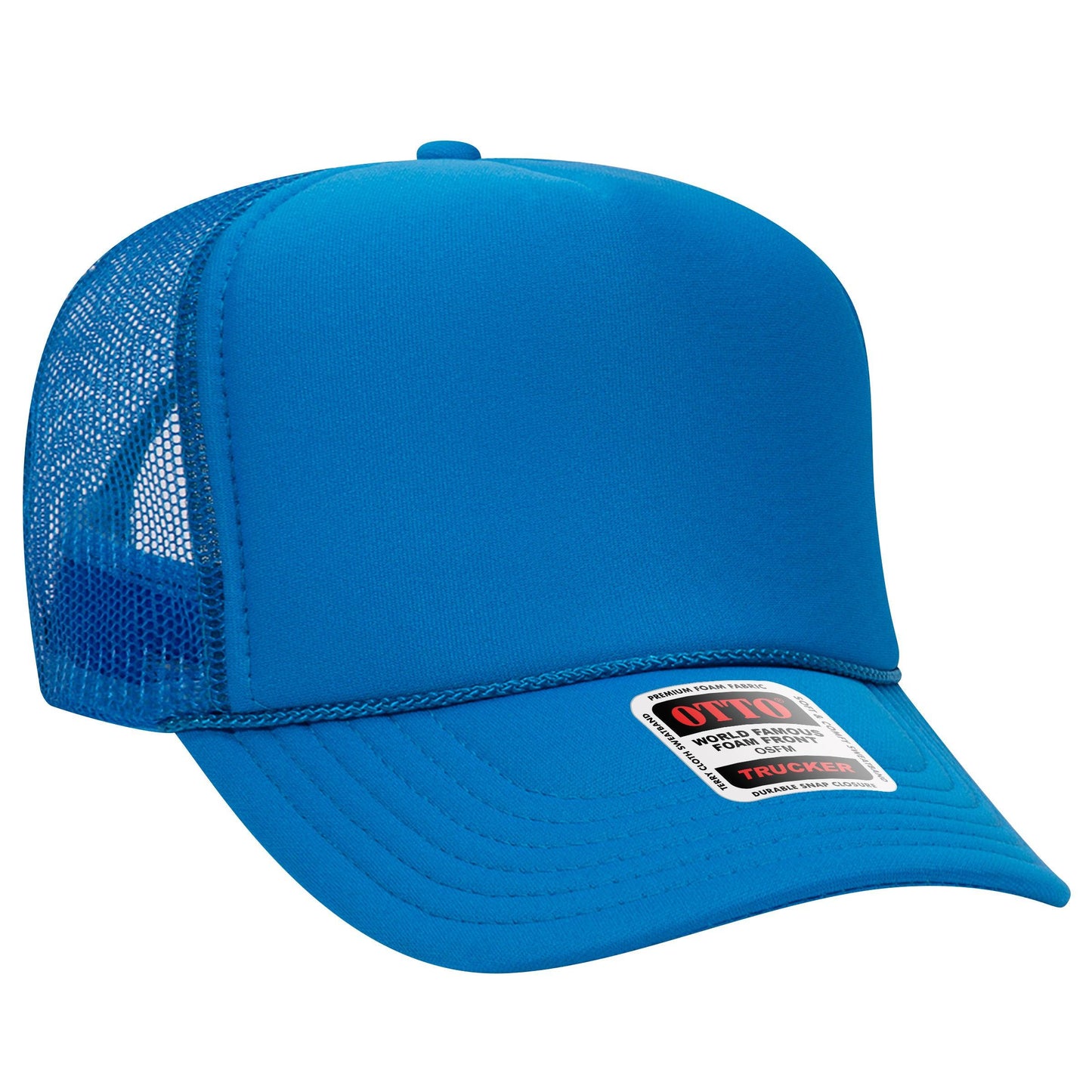 Otto 39-165 5 Panel High Crown Foam Trucker Hat Mesh Back Cap - Blank