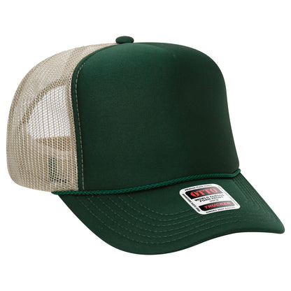 Otto 39-165 5 Panel High Crown Foam Trucker Hat Mesh Back Cap - Blank