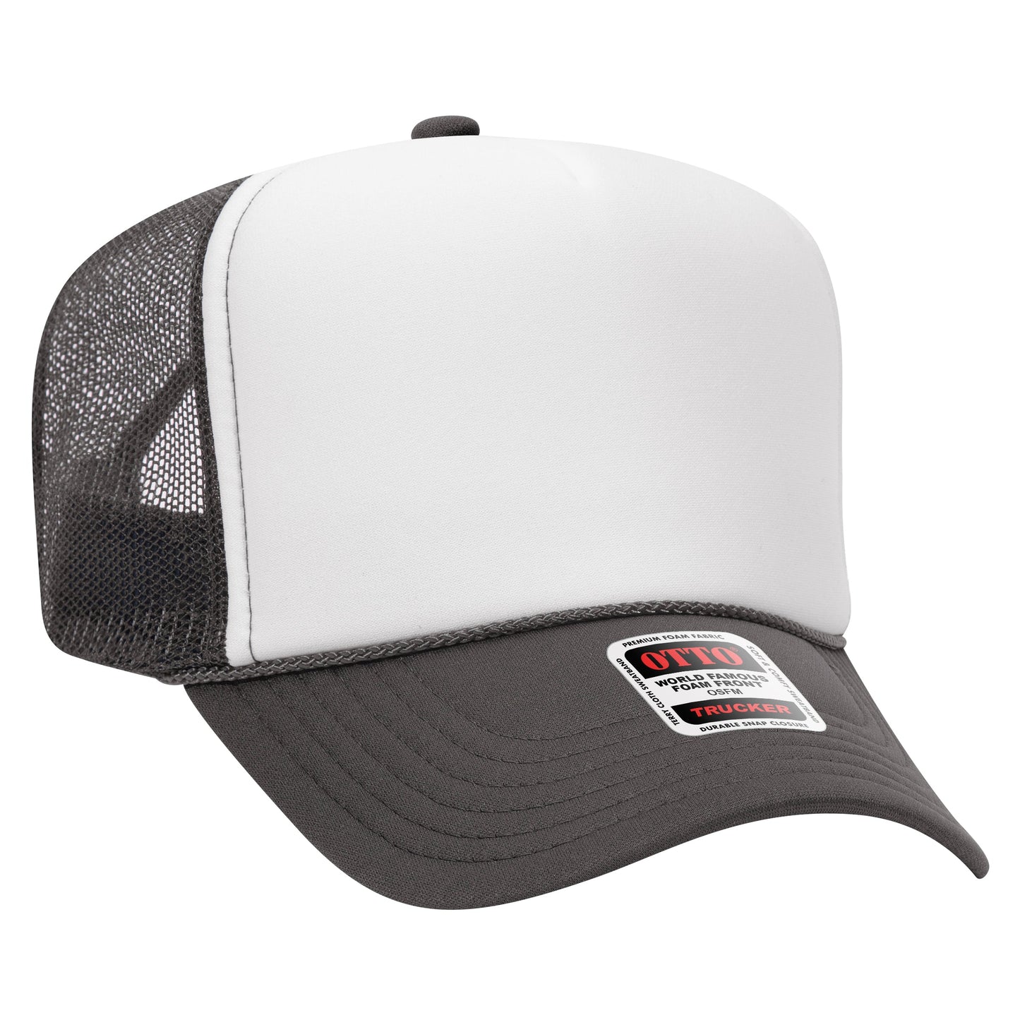 Otto 39-165 5 Panel High Crown Foam Trucker Hat Mesh Back Cap - Blank