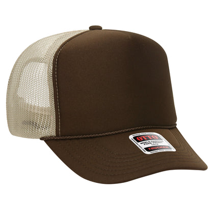 Otto 39-165 5 Panel High Crown Foam Trucker Hat Mesh Back Cap - Blank