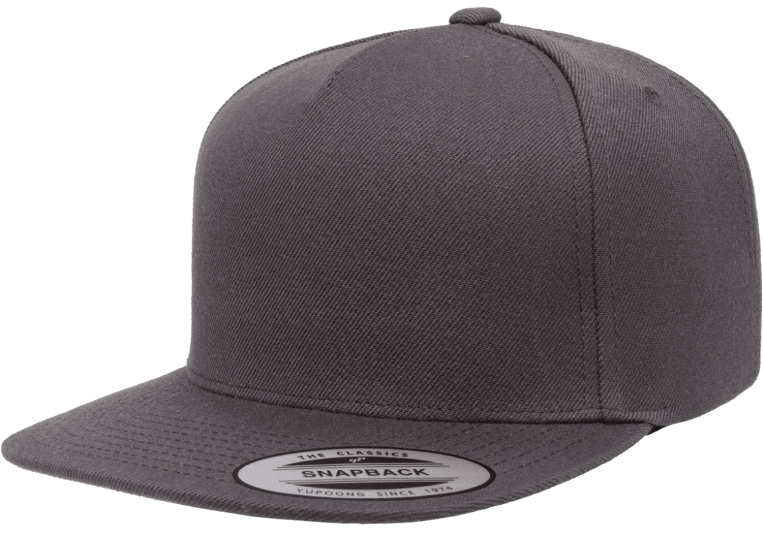 Yupoong 5089M Premium 5 Panel Snapback Hat Flat Bill Cap, YP Classics - Blank