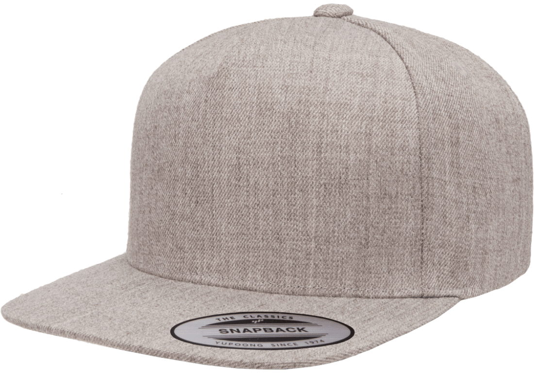 Yupoong 5089M Premium 5 Panel Snapback Hat Flat Bill Cap, YP Classics - Blank