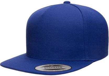 Yupoong 5089M Premium 5 Panel Snapback Hat Flat Bill Cap, YP Classics - Blank