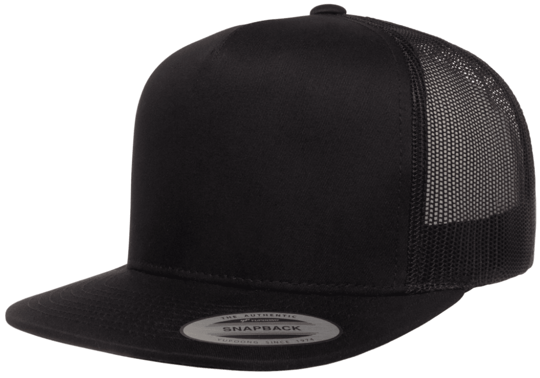 Custom Embroidered Yupoong 6006 Classic Trucker Snapback Hat, Flat Bill Hat, YP Classics