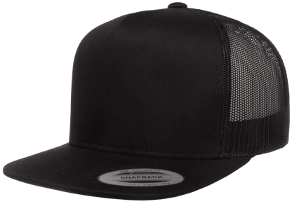Custom Patch Yupoong 6006 Classic Trucker Snapback Hat, Flat Bill, YP Classics