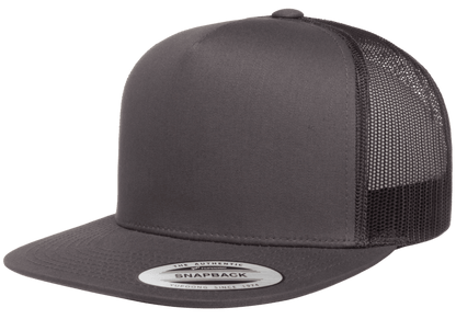 Yupoong 6006 Classic Trucker Snapback Hat Flat Bill, YP Classics - Blank