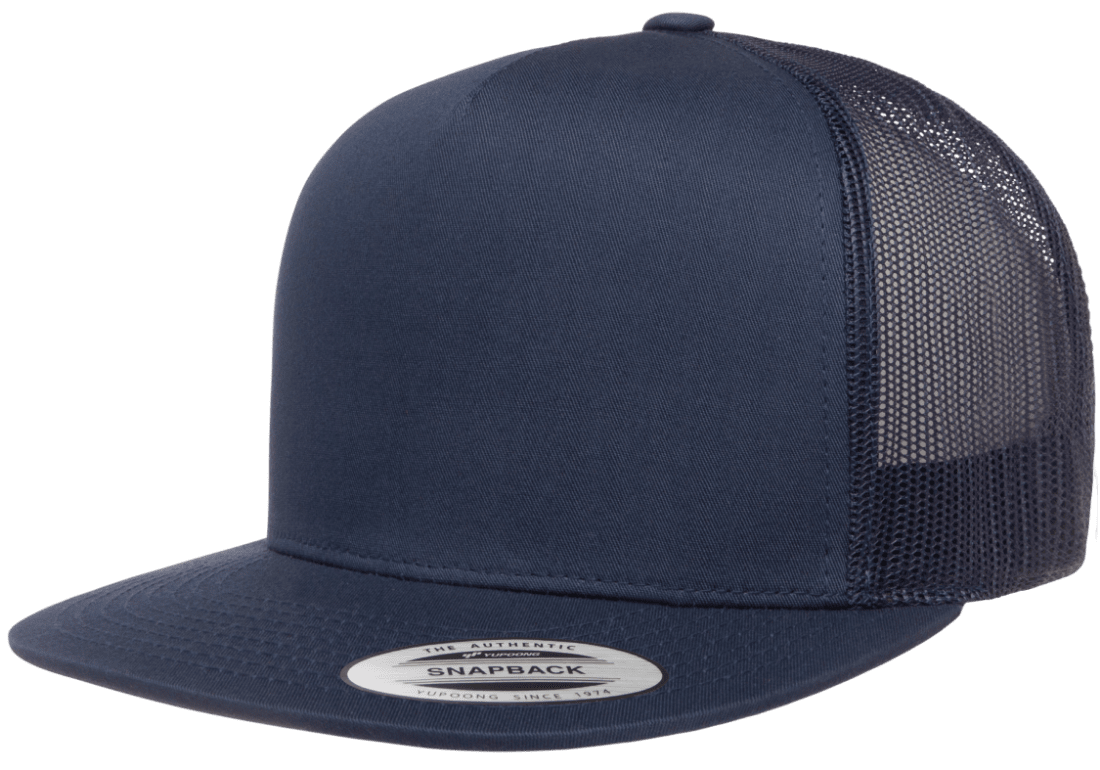 Custom Patch Yupoong 6006 Classic Trucker Snapback Hat, Flat Bill, YP Classics