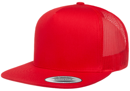 Custom Embroidered Yupoong 6006 Classic Trucker Snapback Hat, Flat Bill Hat, YP Classics