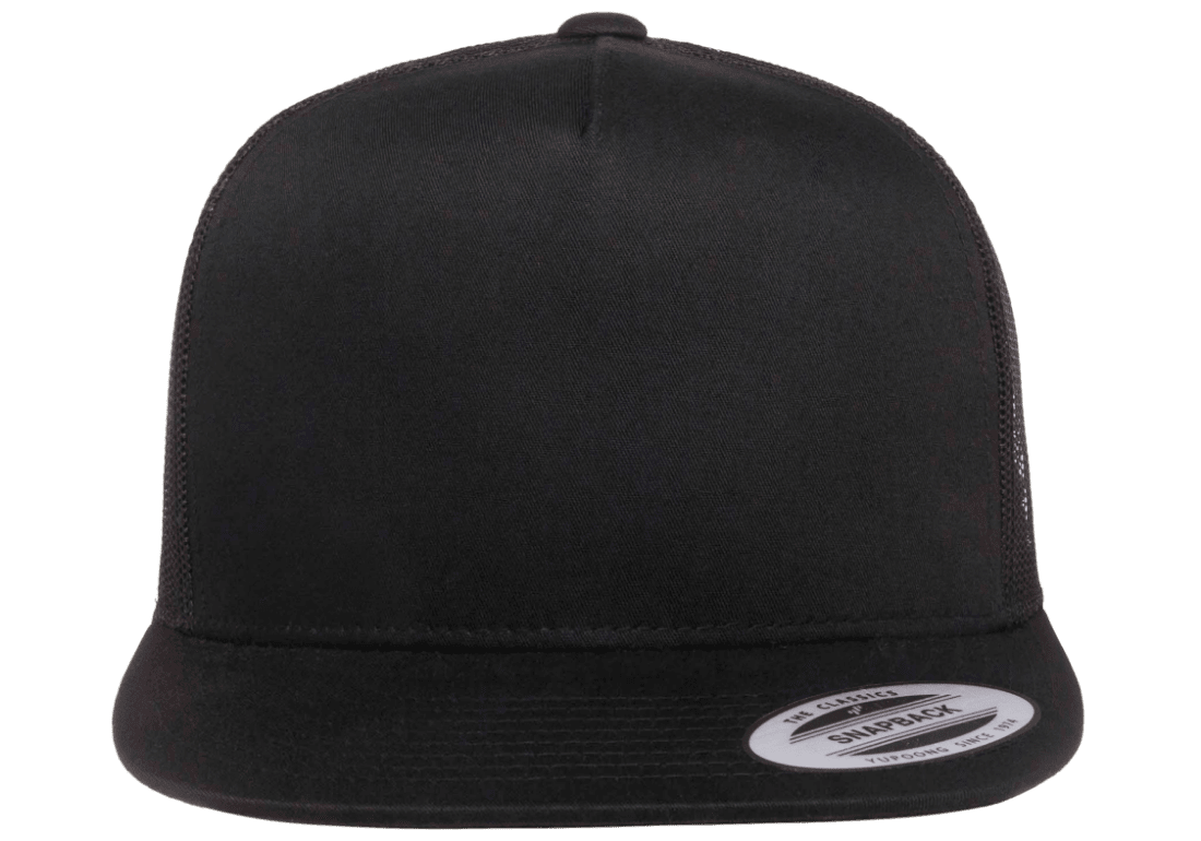 MONOFARBE Classic Flat Bill Snapback Hat - 6 Panel Blank Cap For Custom Embroidery