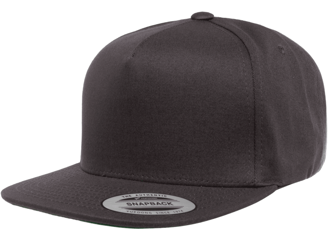 Yupoong 6007 5 Panel Cotton Twill Snapback Hat Flat Bill, YP Classics - Blank