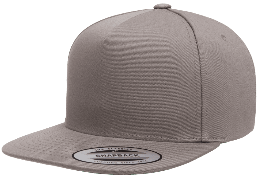 Yupoong 6007 5 Panel Cotton Twill Snapback Hat Flat Bill, YP Classics - Blank