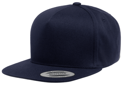 Yupoong 6007 5 Panel Cotton Twill Snapback Hat Flat Bill, YP Classics - Blank