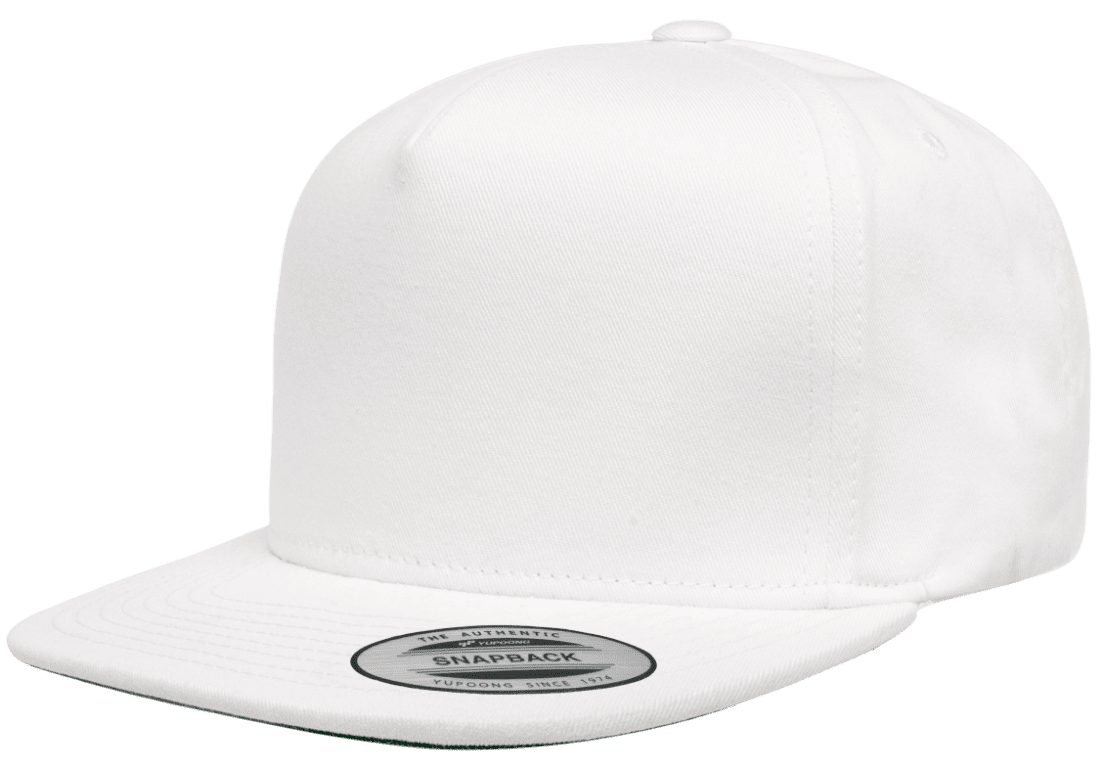 Yupoong 6007 5 Panel Cotton Twill Snapback Hat Flat Bill, YP Classics - Blank