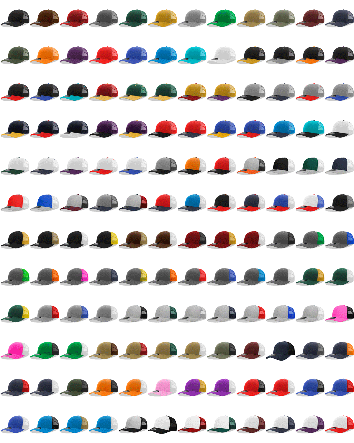 Custom Embroidered Decky 6021 - Classic Trucker Hat, 6 Panel Mid Profile Trucker Cap (Colors 2 of 2)