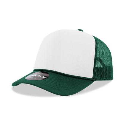 Custom Printed Decky 6025 Mid Profile, 5 Panel Foam Trucker Hat