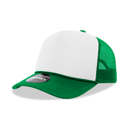 Custom Printed Decky 6025 Mid Profile, 5 Panel Foam Trucker Hat