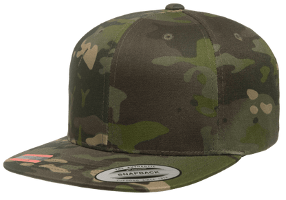 Yupoong 6089MC MultiCam Camo Snapback Hat Flat Bill Camouflage, YP Classics - Blank