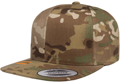 Yupoong 6089MC MultiCam Camo Snapback Hat Flat Bill Camouflage, YP Classics - Blank