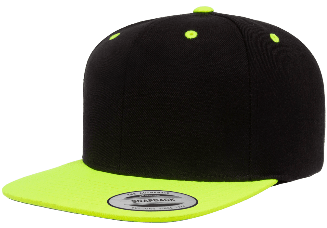 Yupoong 6089MT Snapback Hat Flat Bill 2-Tone Colors, YP Classics - Blank