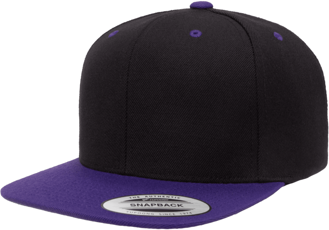 Yupoong 6089MT Snapback Hat Flat Bill 2-Tone Colors, YP Classics - Blank