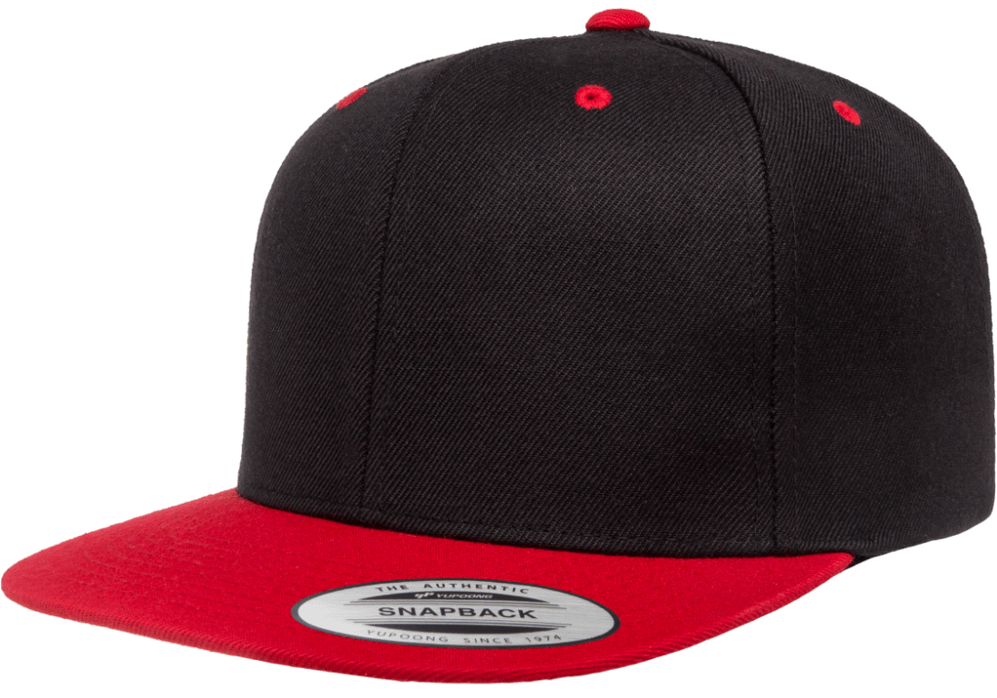 Yupoong 6089MT Snapback Hat Flat Bill 2-Tone Colors, YP Classics - Blank