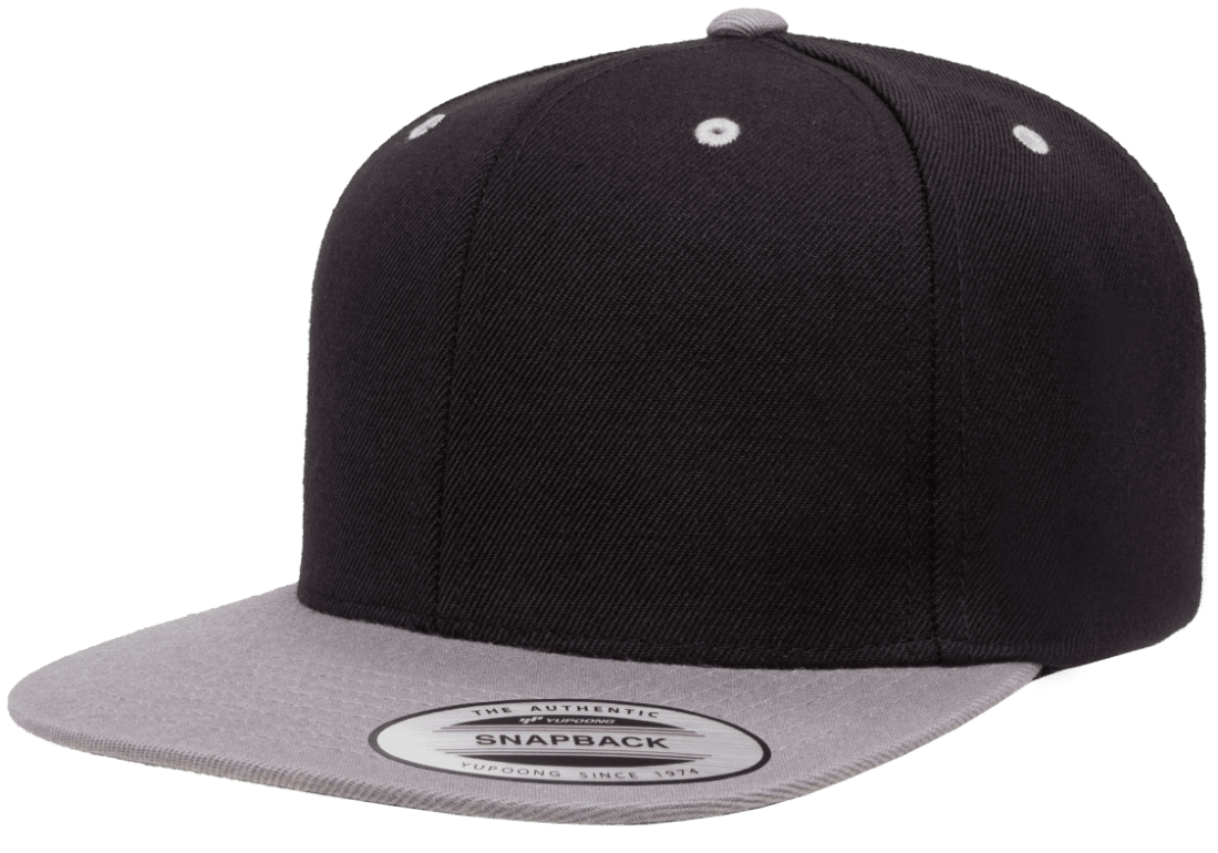 Yupoong 6089MT Snapback Hat Flat Bill 2-Tone Colors, YP Classics - Blank