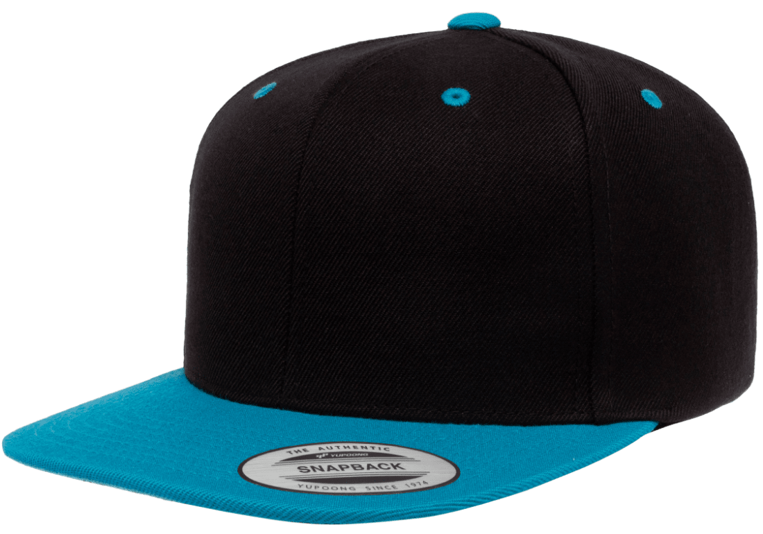 Yupoong 6089MT Snapback Hat Flat Bill 2-Tone Colors, YP Classics - Blank