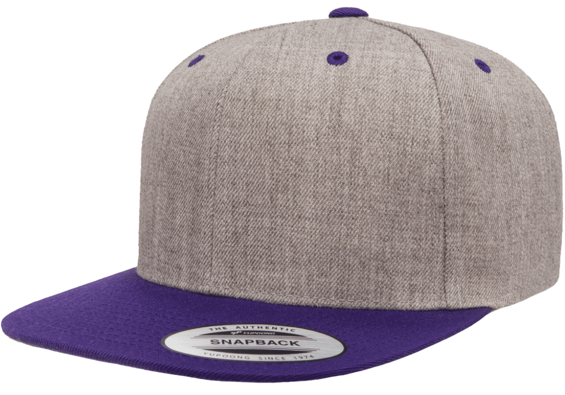 Yupoong 6089MT Snapback Hat Flat Bill 2-Tone Colors, YP Classics - Blank