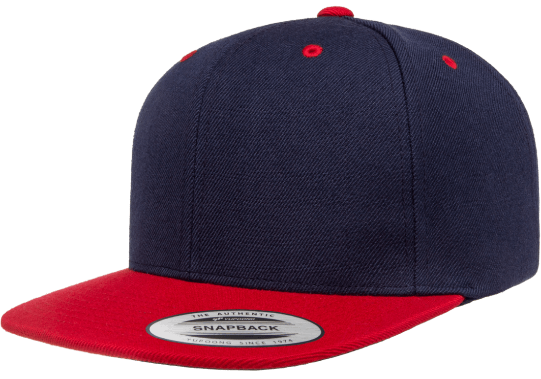 Yupoong 6089MT Snapback Hat Flat Bill 2-Tone Colors, YP Classics - Blank